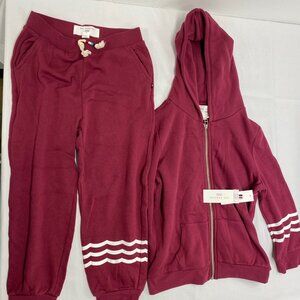 NWT Sol Angeles Kids Coastal Waves Zip Hoodie + Coastal Jogger Set, size 12